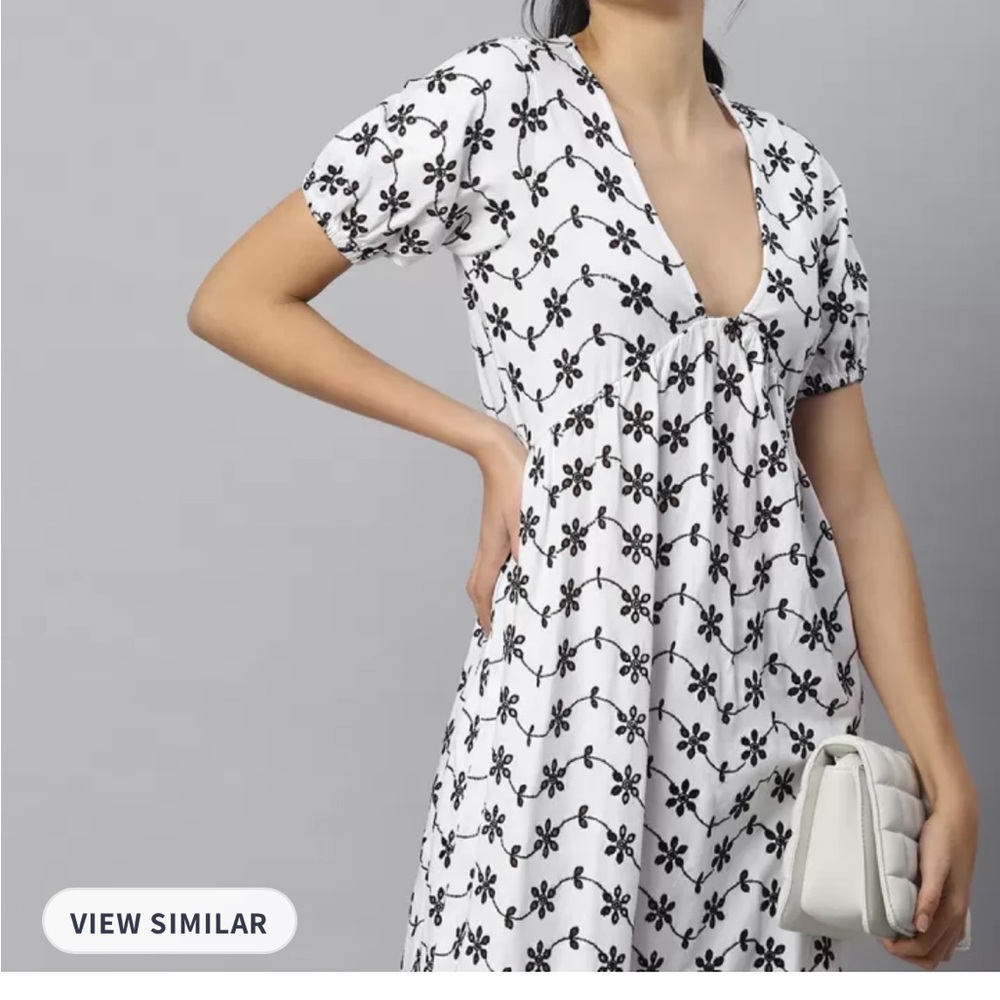 NWOT ASOS broderie v neck midi dress - Picture 6 of 10